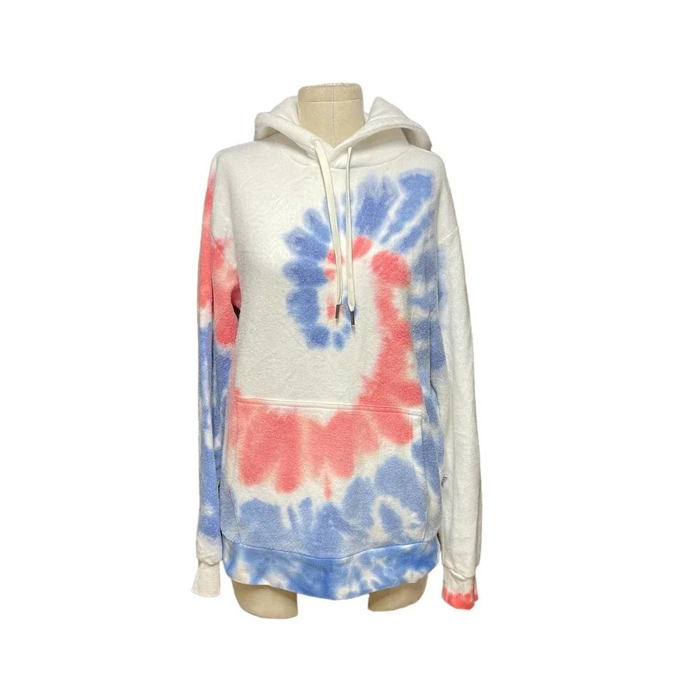 FEAT BlanketBlend Tie Dye Americana Red White Blue Unisex Men's Hoodie Small